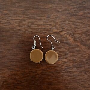 Elegant Brown Circle Dangle Earrings
